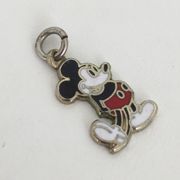 Vintage Walt Disney Mickey Mouse Tiny Charm Pendant Gold Miniature Collectible - Picture 9 of 11